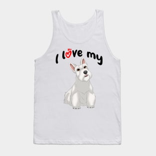 I Love My White Scottish Terrier Dog Tank Top